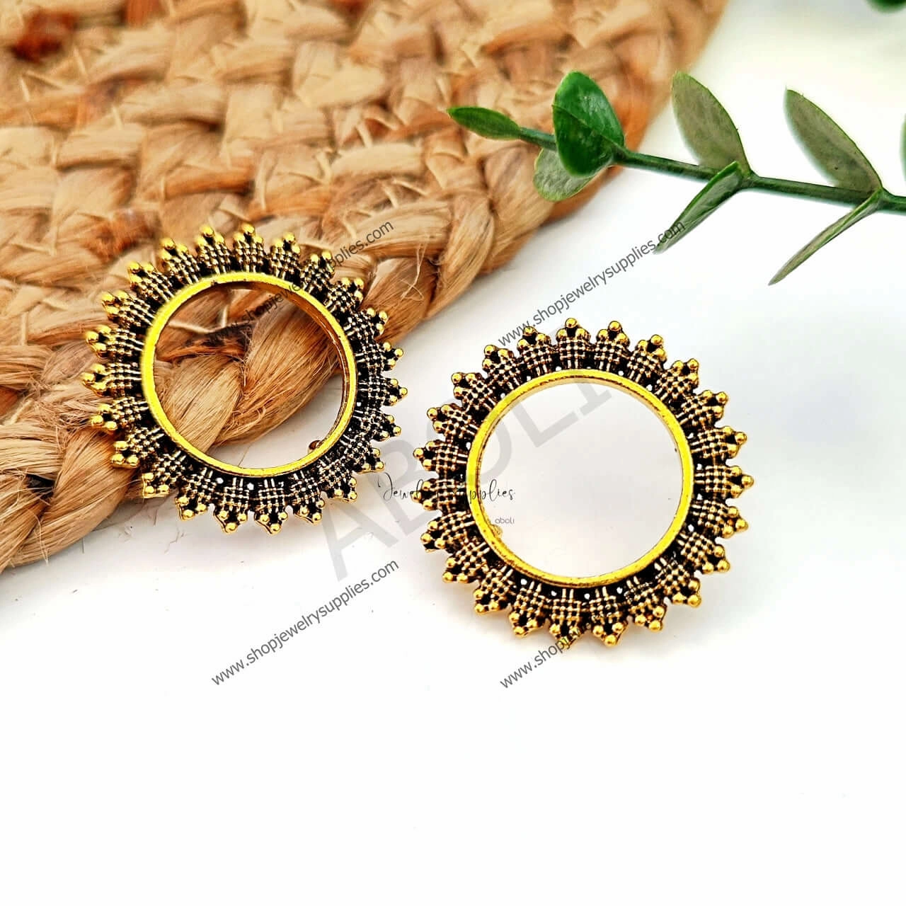 Golden stud earrings components metal earrings findings ESG83 Vibrant Embellishment Wedding accessory