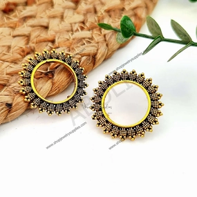 Golden stud earrings components metal earrings findings ESG83 Vibrant Embellishment Wedding accessory