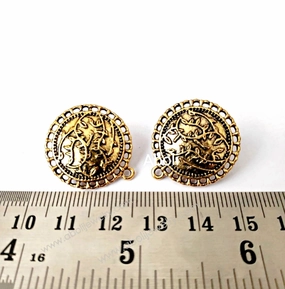 Pretty Detail Miniature Accent Golden stud earrings components metal earrings findings ESG87