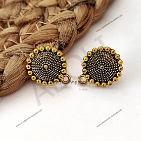 Golden stud earrings components metal earrings findings ESG89 Substantial Embellishment