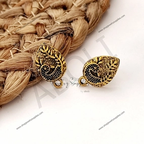 Exquisite Choice Golden stud earrings components metal earrings findings ESG93