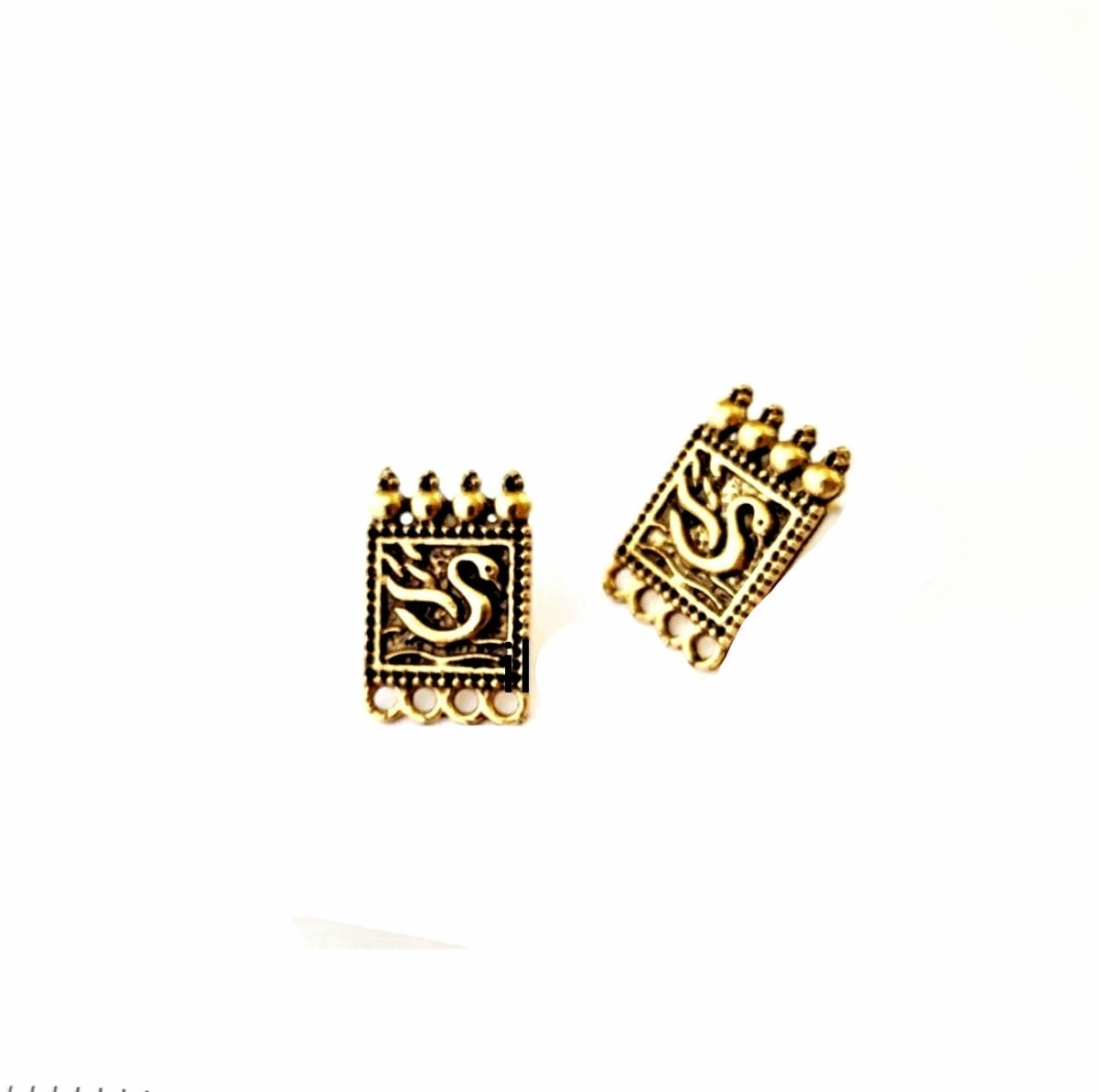 Golden swan stud components metal earrings findings ESG06 Contemporary Style Seasonal Trinket