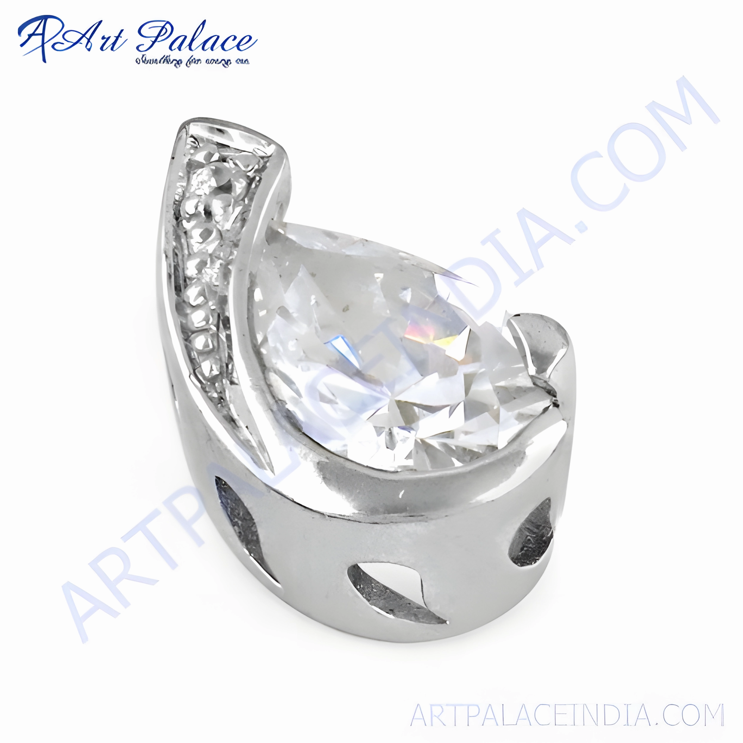 Elegant Cubic Zirconia & Multi-Gemstone Silver Pendant Jewelry Affordable Piece