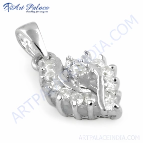 For Promotion Trendy Man Graceful 925 Silver Pendant with Shiny Cubic Zirconia - Elegant CZ Jewelry