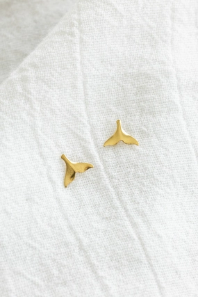 Festive Jewelry Whale Tail Studs