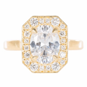 Elegant Outline Ottavia Oval Ring Mounting - 18ky   Diamonds
