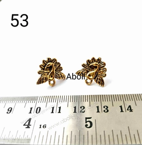 Golden peacock stud earrings components metal earrings findings ESG53 Fashionable Element Gorgeous Essential