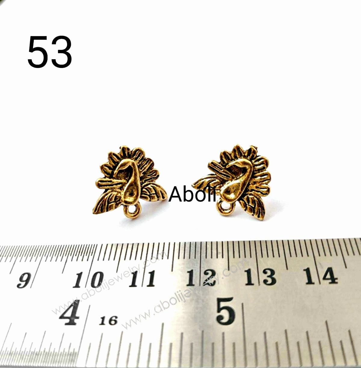 Golden peacock stud earrings components metal earrings findings ESG53 Fashionable Element Gorgeous Essential