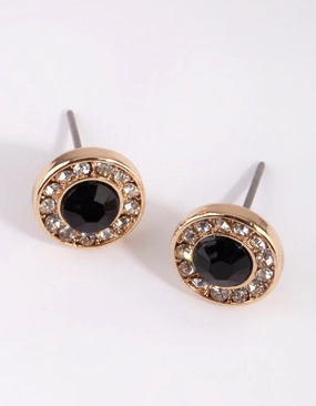 Gold Diamante Stud Earring Pack Soft Glamour