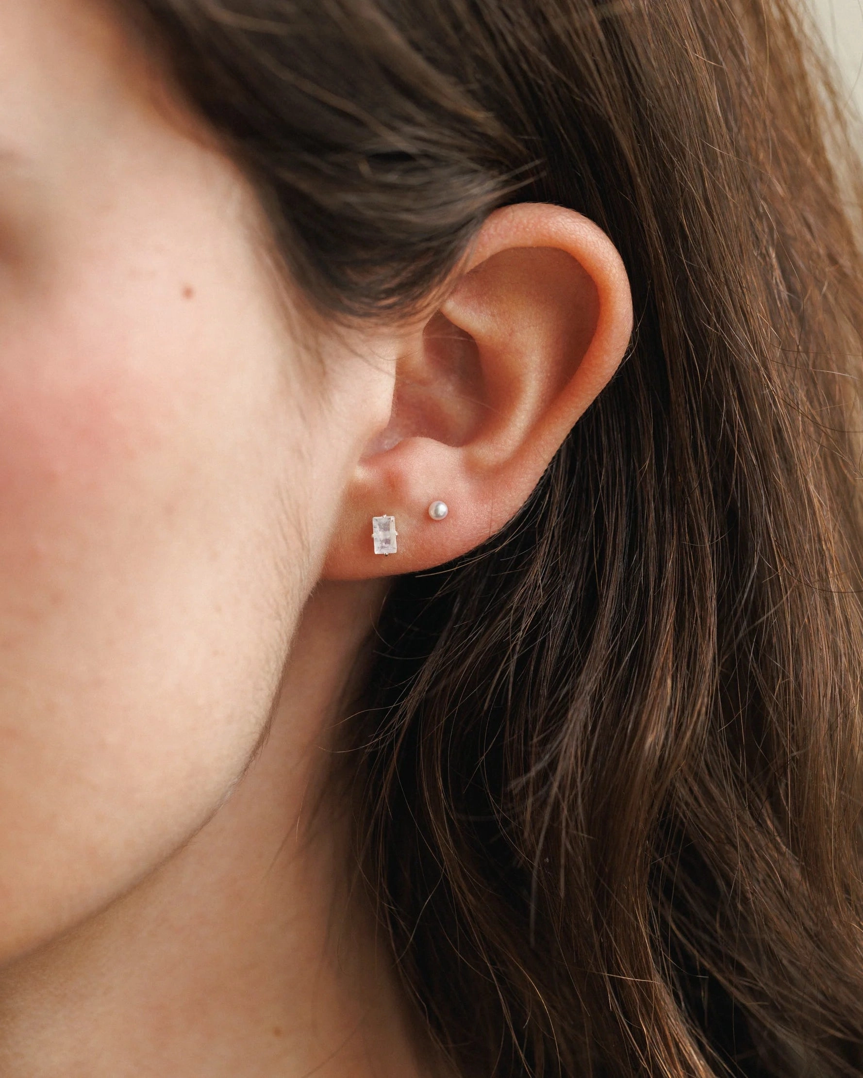 Grand Baguette Studs Daily Ornament Everyday Accent