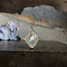 Guardian Ring - Aquamarine   Brass Gleam Accent