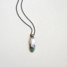 Hand Milagro Necklace - Oxidized Sterling Silver, Brass   Jade Gemstone Artisan Crafted Exclusive Gifts