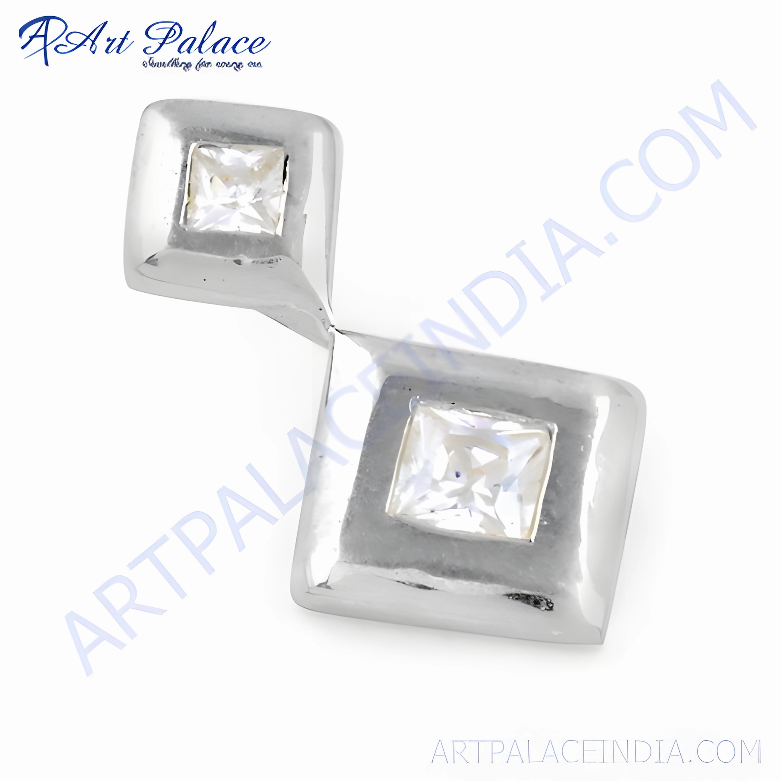 Handcrafted Silver Cubic Zirconia Gemstone Pendant - Unique Jewelry Influencer Jewelry