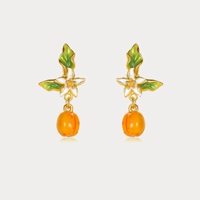 Chic Layer Golden Plum Earrings