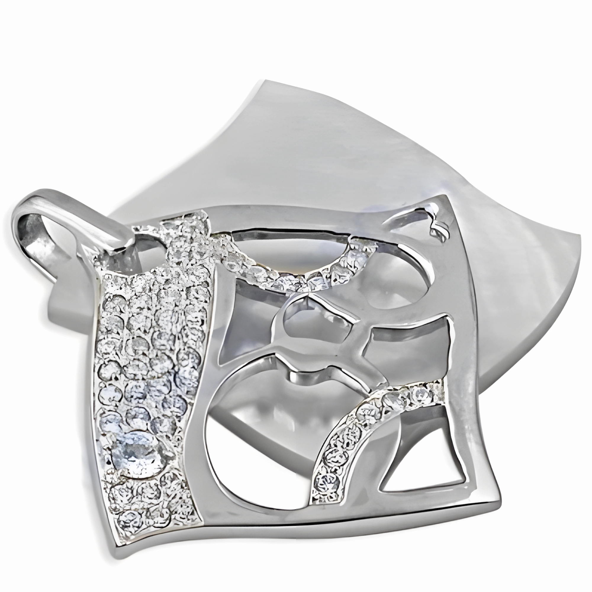 Handmade Fancy Design Cubic Zirconia Silver Pendant - Exceptional CZ Jewelry Distinctive Gift