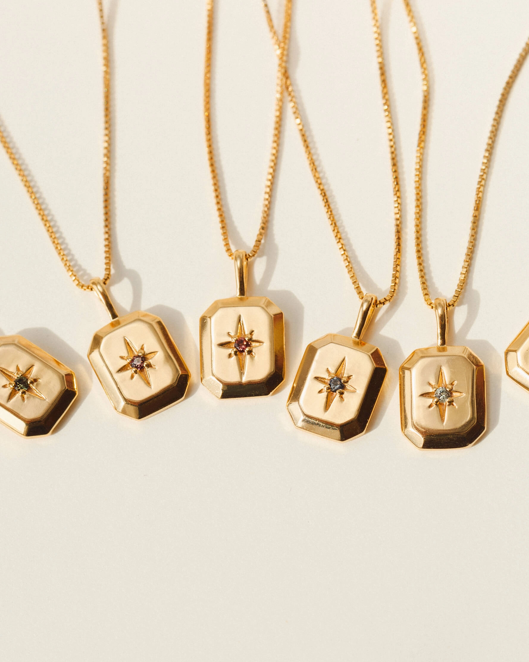 Solid Gold Starlight Birthstone Necklace Engagement Accessory