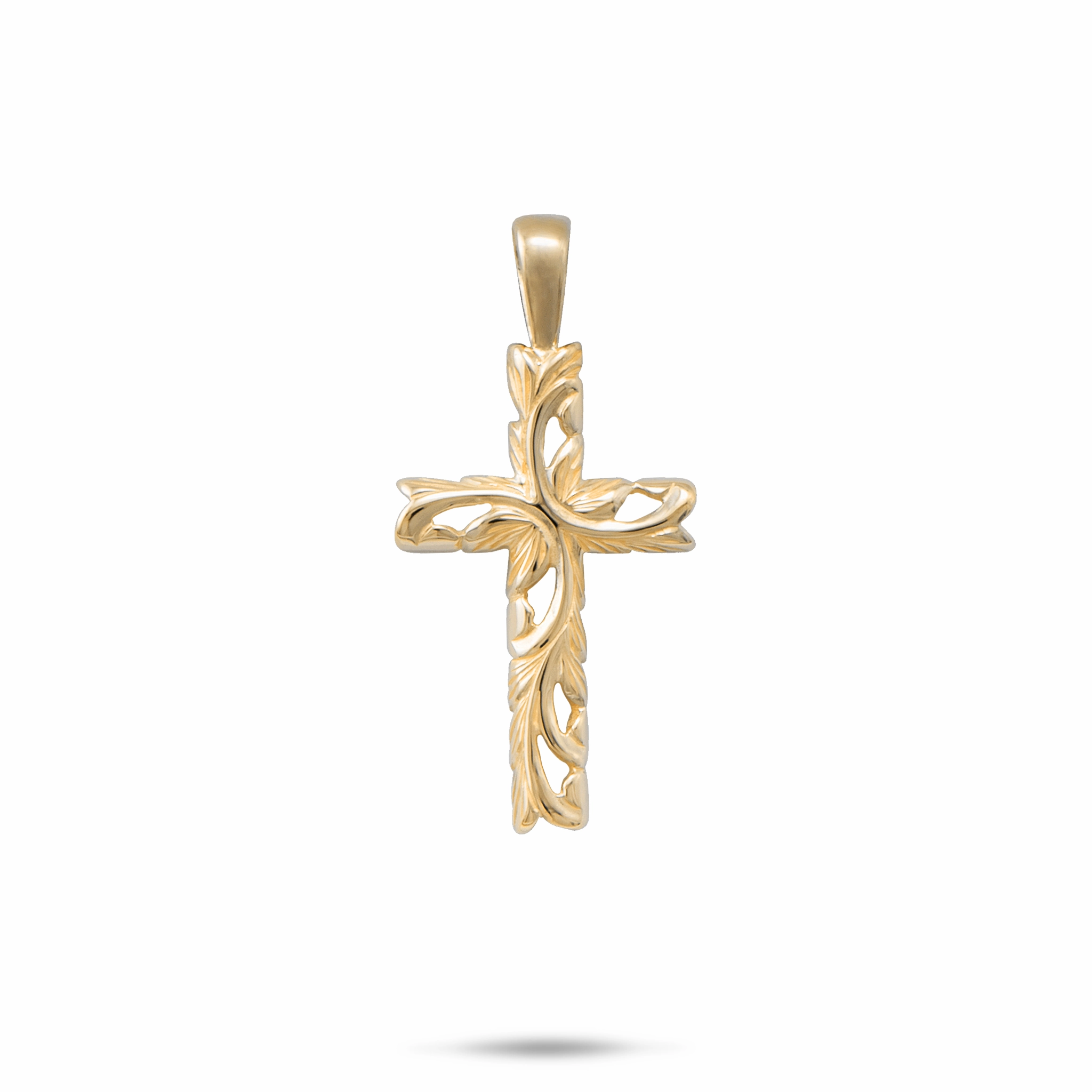 Hawaiian Heirloom Old English Scroll Cross Pendant in Gold - 23mm Great gift