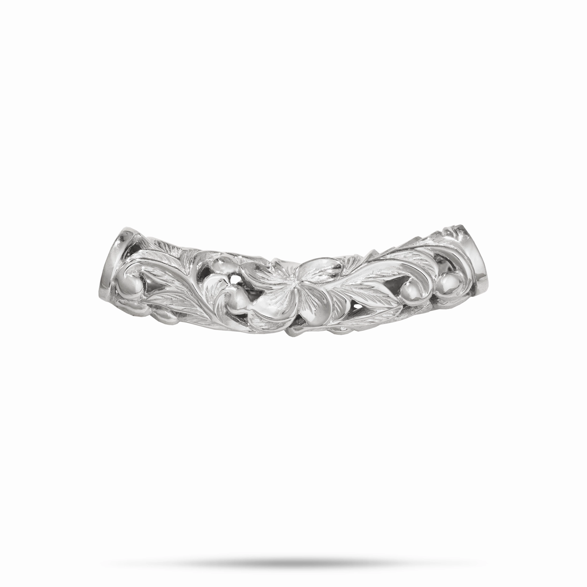 Hawaiian Heirloom Plumeria Barrel Pendant in Sterling Silver - 7mm Bright Shine