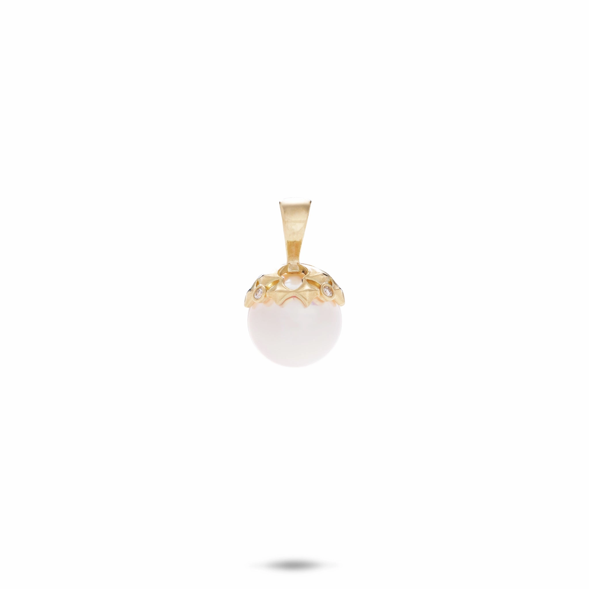 Hawaiian Quilted Star Akoya White Pearl Pendant in Gold - 8mm Collection Accessory Stunning Adornment