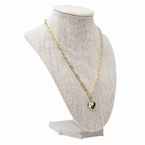 Heart Ying Yang Necklace Elegant Gem Sleek Glow