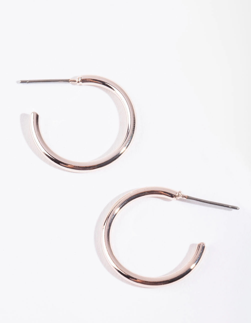 Rose Gold Mini Plain Hoop Earrings Simple Elegance Glamorous Gem