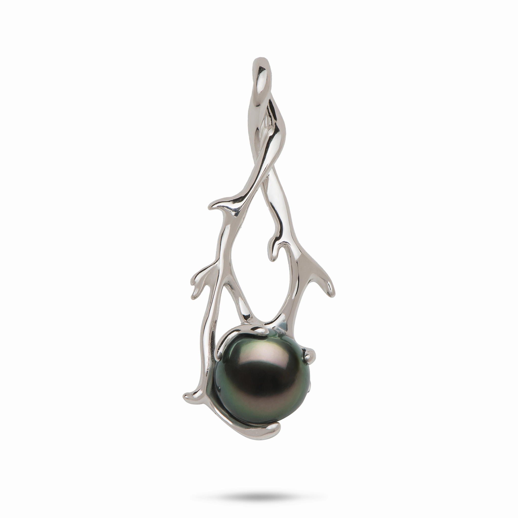 Heritage Tahitian Black Pearl Pendant in White Gold - 9-10mm Keepsake Item