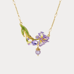 Starry Look Iris Flower Necklace