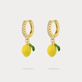 Lemon Hoop Earrings Statement Shine