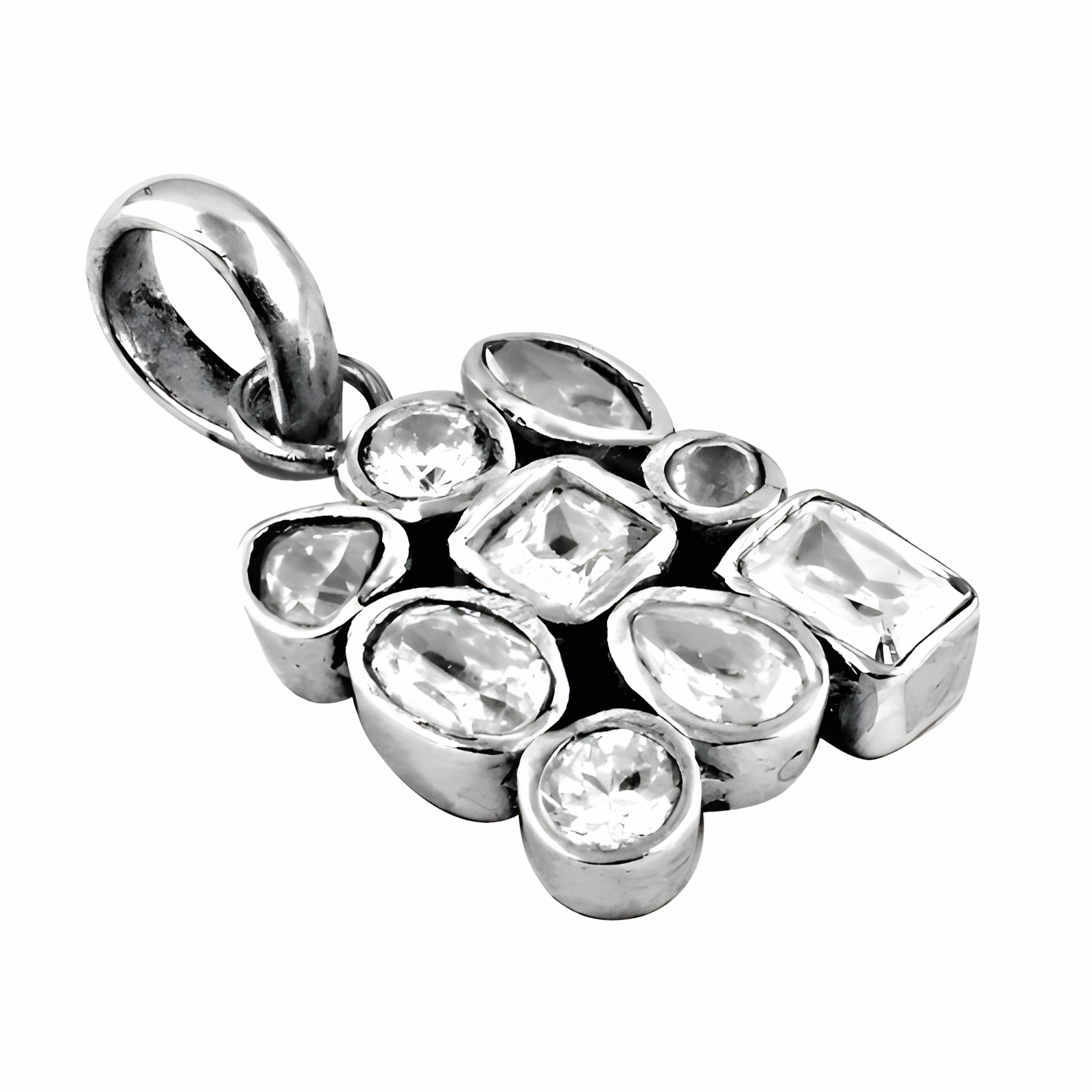 Fantastic Style Classic Design High-Quality Cubic Zirconia Gemstone Silver Pendant - Elegant Jewelry