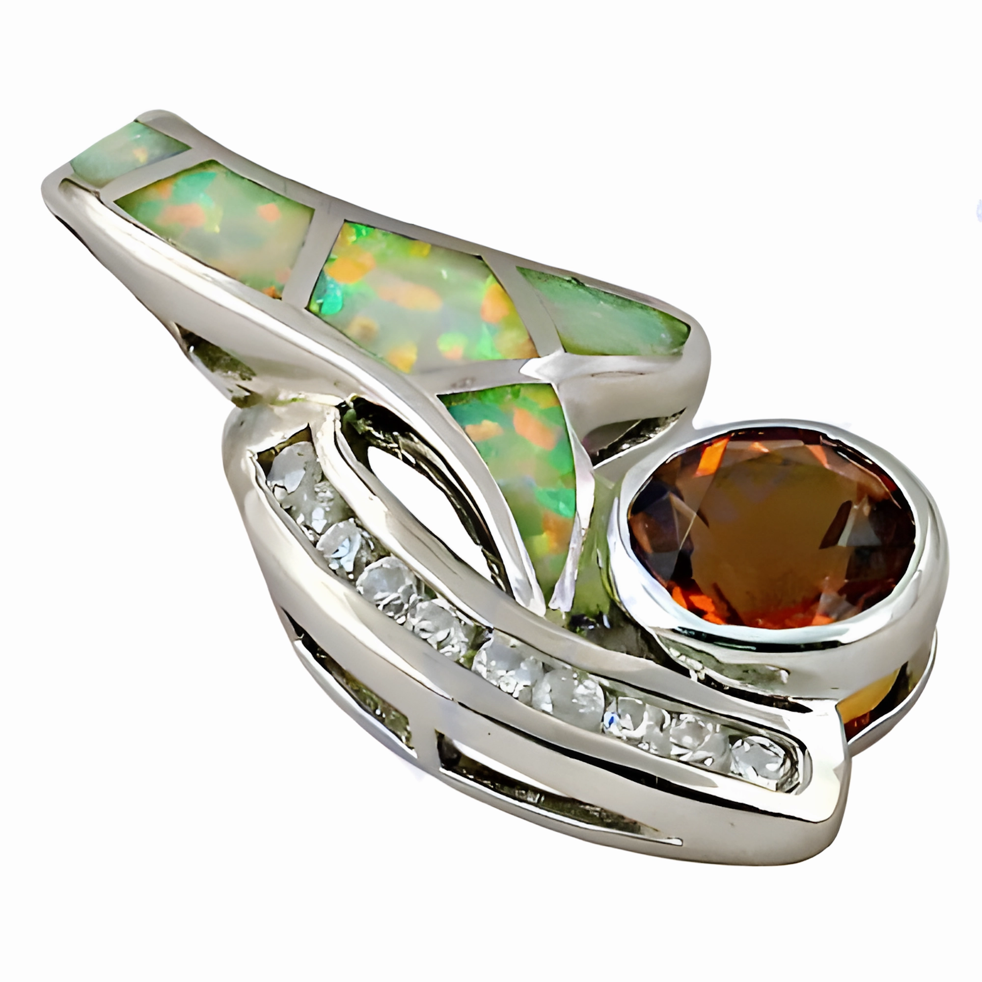 High-Quality Yellow & White Zirconia Silver Pendant | Inley Design Wonderful Jewelry Exclusive Design