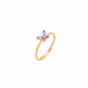 Unique Style Chic Jewelry PURPLE BUTTERFLY RING