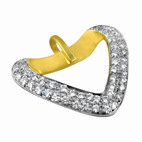 Minimalist Adornment Heart Style CZ Gemstone Gold Plated Silver Pendant