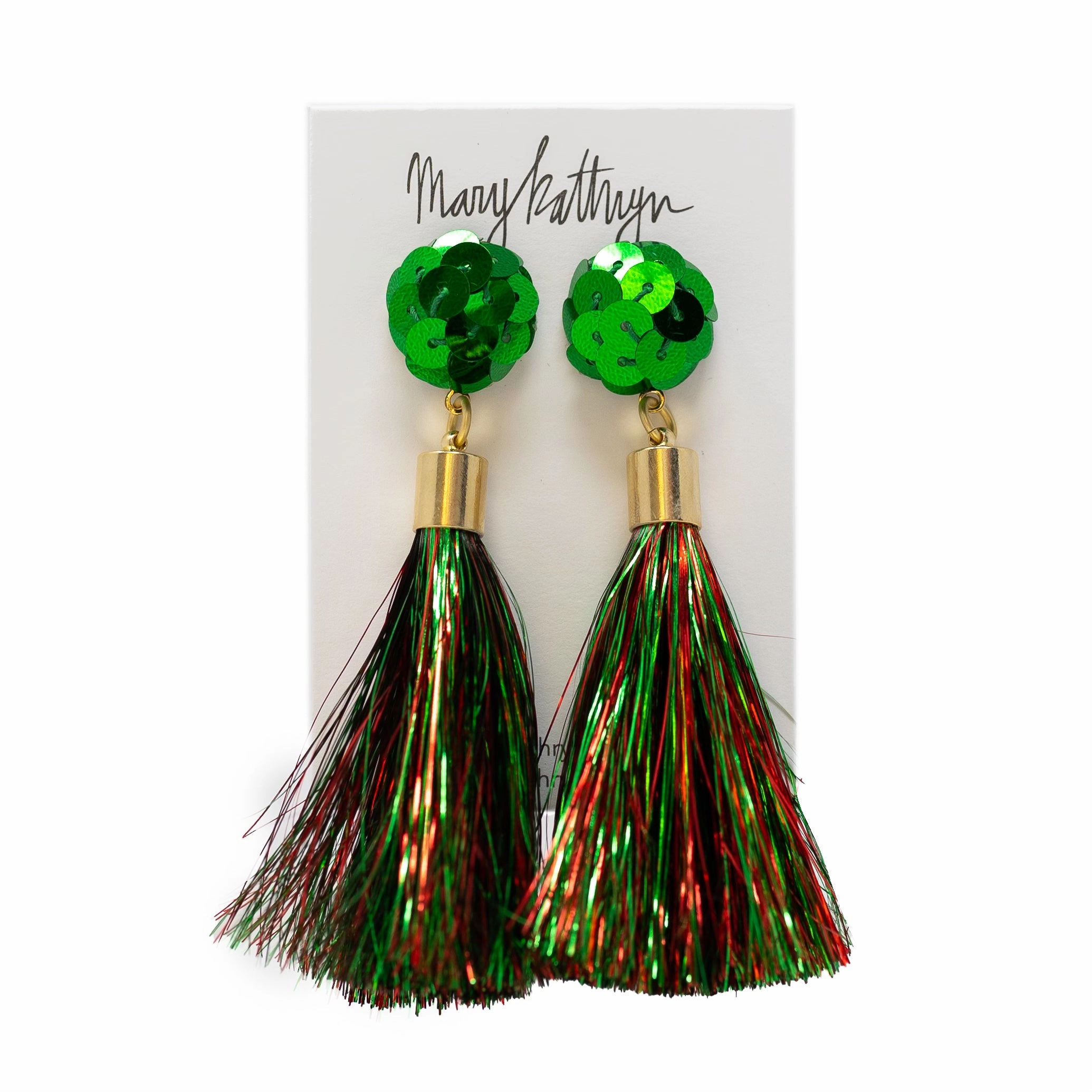 Holly Jolly Tassel Earrings Luminous Accent Minimalist Accent