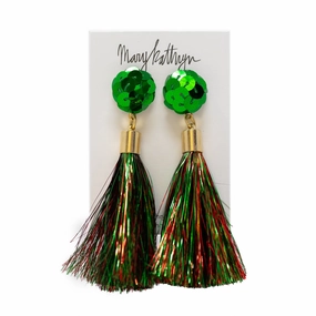 Holly Jolly Tassel Earrings Luminous Accent Minimalist Accent