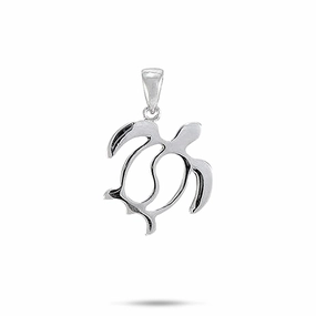 Summer Accent Decorative Pendant Honu Yin Yang Pendant in Sterling Silver - 20mm