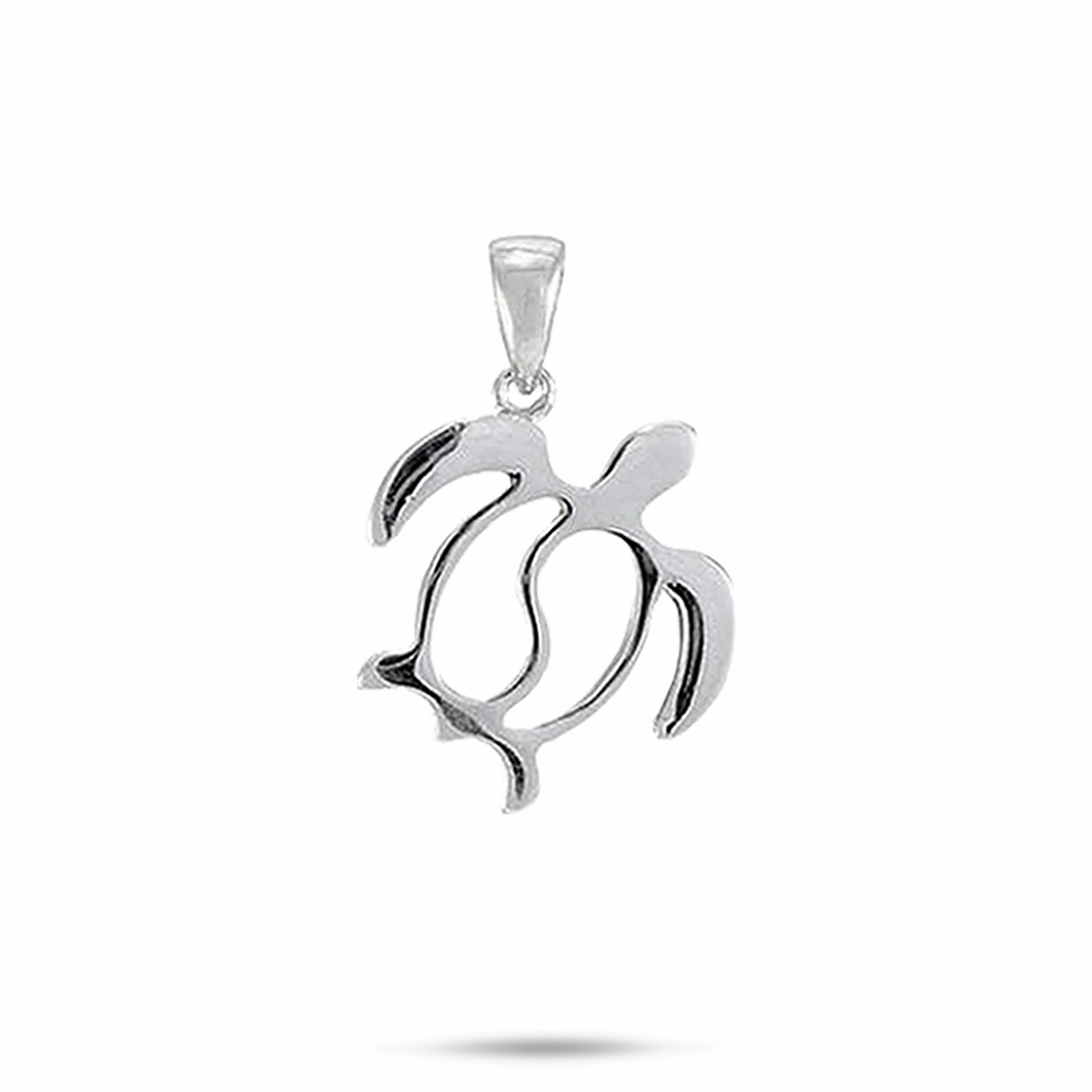 Summer Accent Decorative Pendant Honu Yin Yang Pendant in Sterling Silver - 20mm