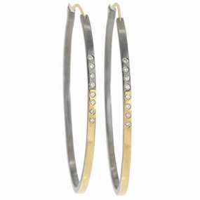 Pastel Mood Hoop Dream Earrings 2.0 - Large  - 18k Gold   Reclaimed Diamonds
