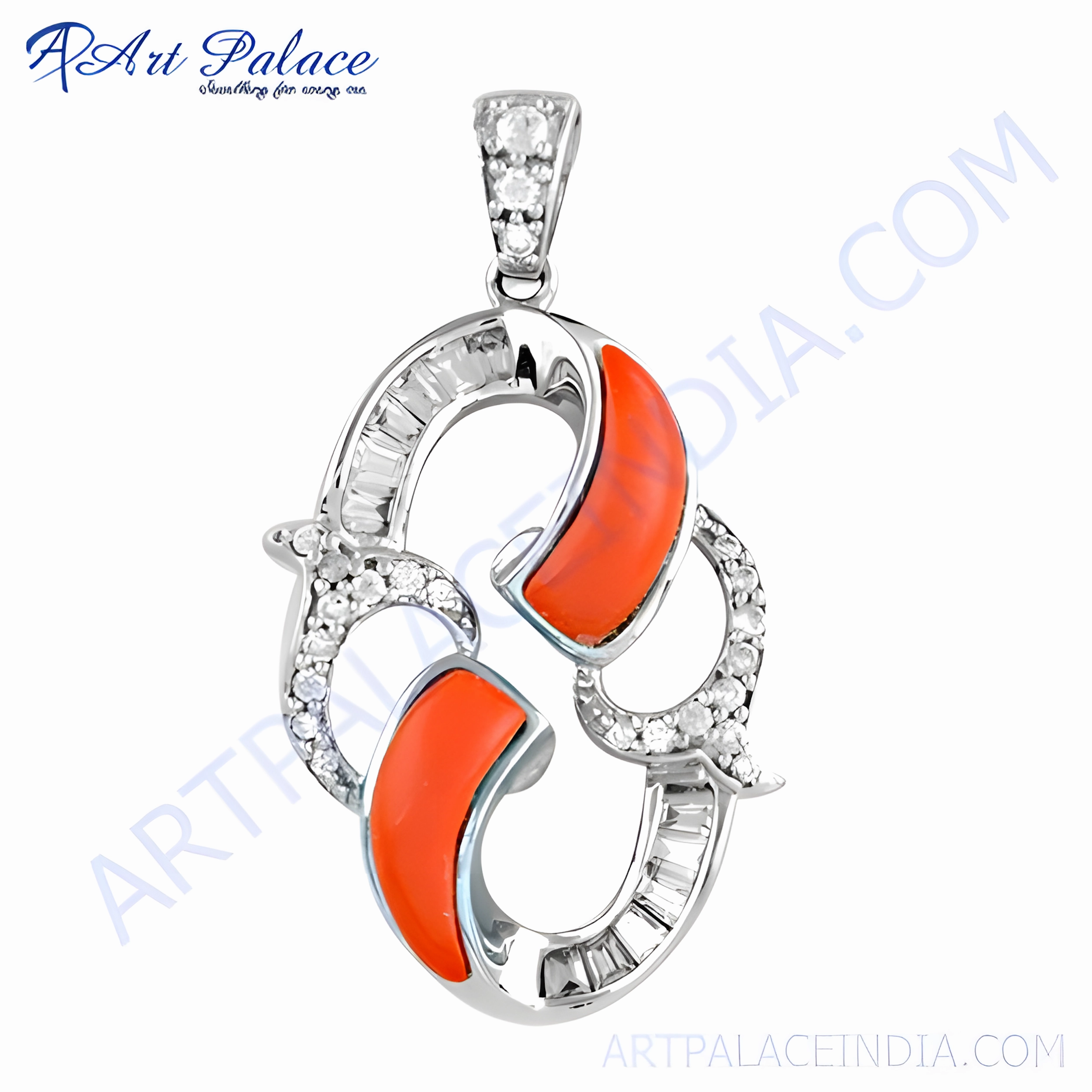 Meaningful Jewelry Urban Flair Hot Selling Coral CZ Gemstone Silver Pendant - Best Deals & Reviews