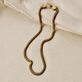 Dusk Mood Serpentine Necklace - 18" Oxidized Brass Snake Chain