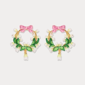 Lily Of The Valley Bowknot Earrings Daily Fit Party Gift