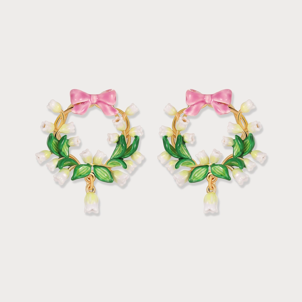 Lily Of The Valley Bowknot Earrings Daily Fit Party Gift