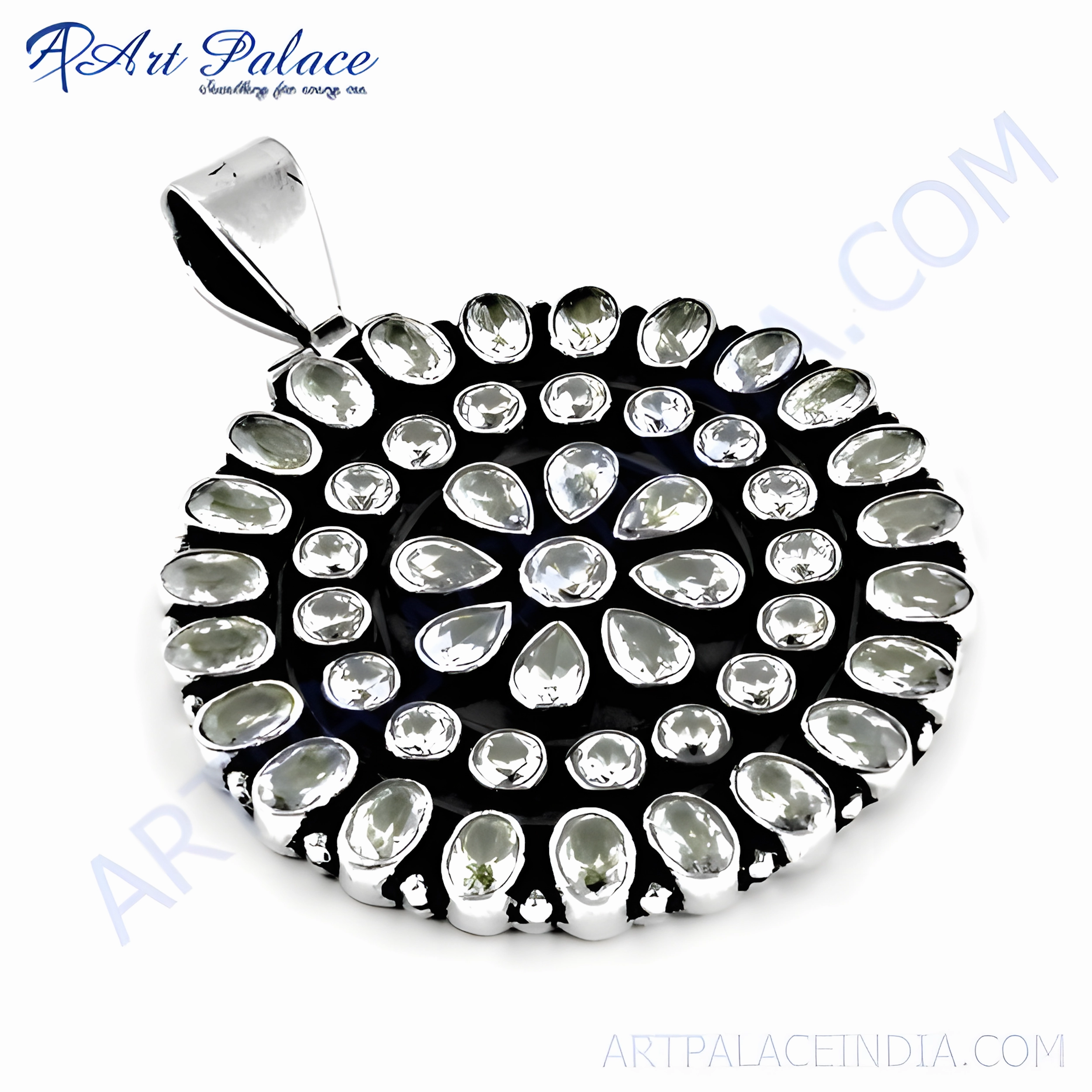 Personal Event Jewelry Urban Detail 925 Silver Cubic Zirconia Gemstone Pendant | Fine CZ Silver Jewelry