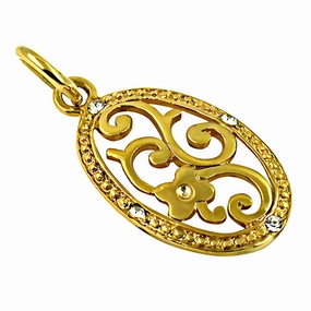 Cultural Style Indian Designer CZ Silver Gold Plated Pendant - Elegant Jewelry for Every Occasion