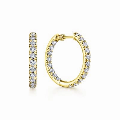INSIDE-OUT DIAMOND HOOP EARRINGS Comfortable item Elegant Accent