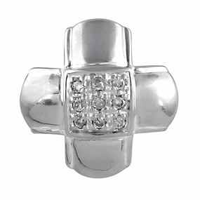 Inspired Cubic Zirconia Gemstone Silver Pendant - Elegant Jewelry Classic Adornment Marvelous Piece