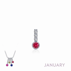 Business Woman Simple Piece January Birthstone Love Pendant