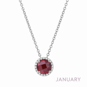 January Birthstone Necklace Son Gift