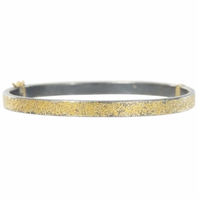 KMJ Essential Hinged Bangle - 22ky, 18ky   Oxidized Silver Sophisticated Pieces