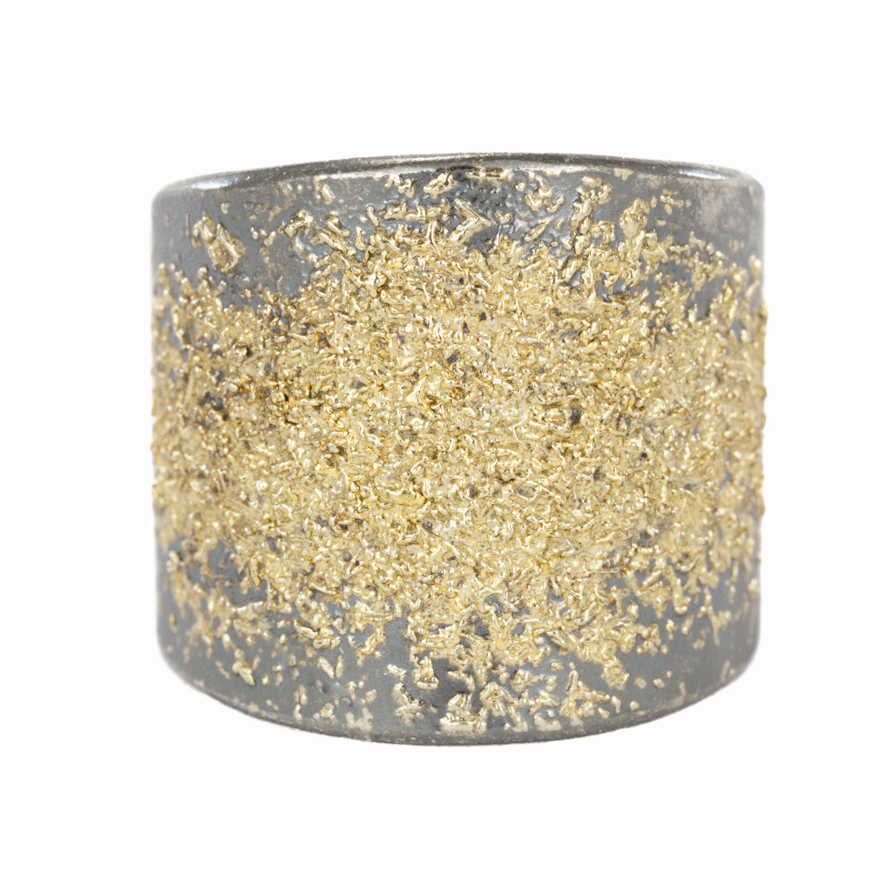 Timeless Pieces Delicate Piece KMJ Staple Tall Cigar Band - 22k Gold, Oxidized Silver