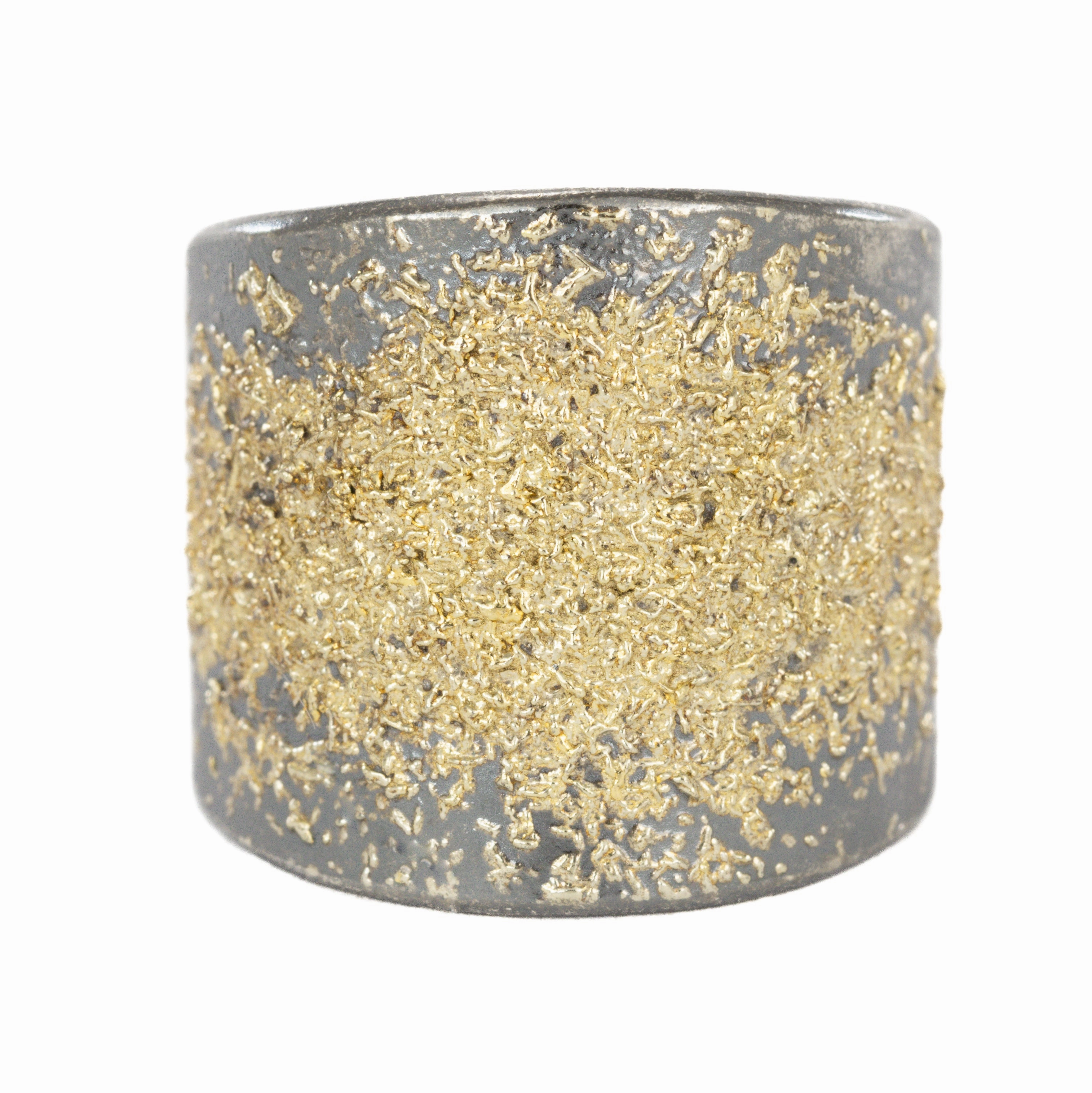 KMJ Staple Tall Cigar Band - 22k Gold, Oxidized Silver Showstopper Look